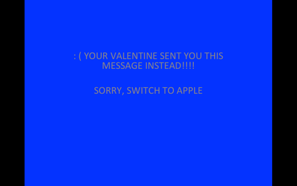 Make a blue screen of death message using type only.